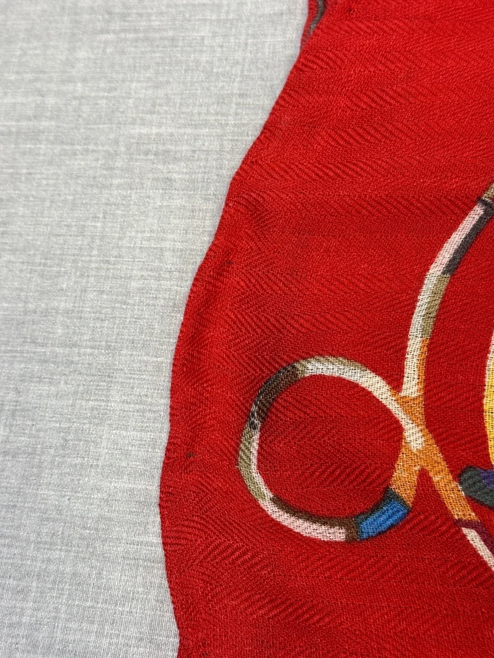 Vintage Hermes Red silk shawl